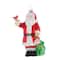 6ct. Red & White Glass Santa with Cardinal Bird Ornaments